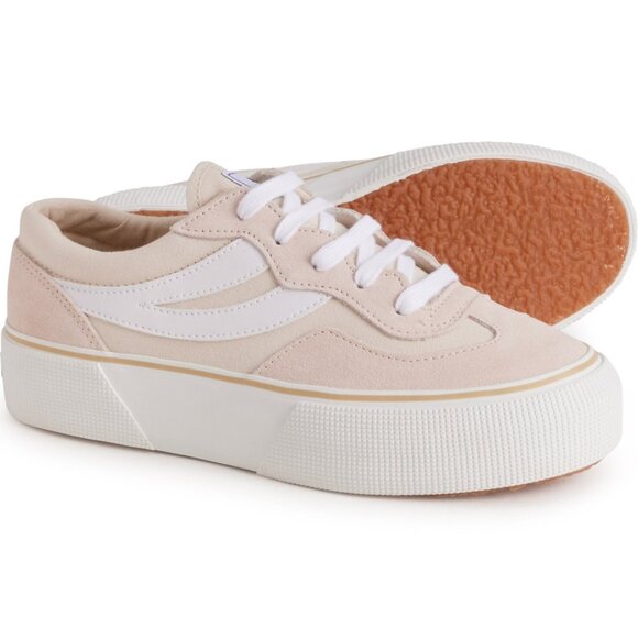 NEW Superga 3041 Revolley Color-Block Sneakers Beige Lt-F White For Women 252 - Picture 2 of 9